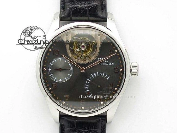 MIROTIME 0201 Original Portuguese IW358304 ZF 1:1 Best Edition SS White Dial RG Markers on Leather Strap A 7077